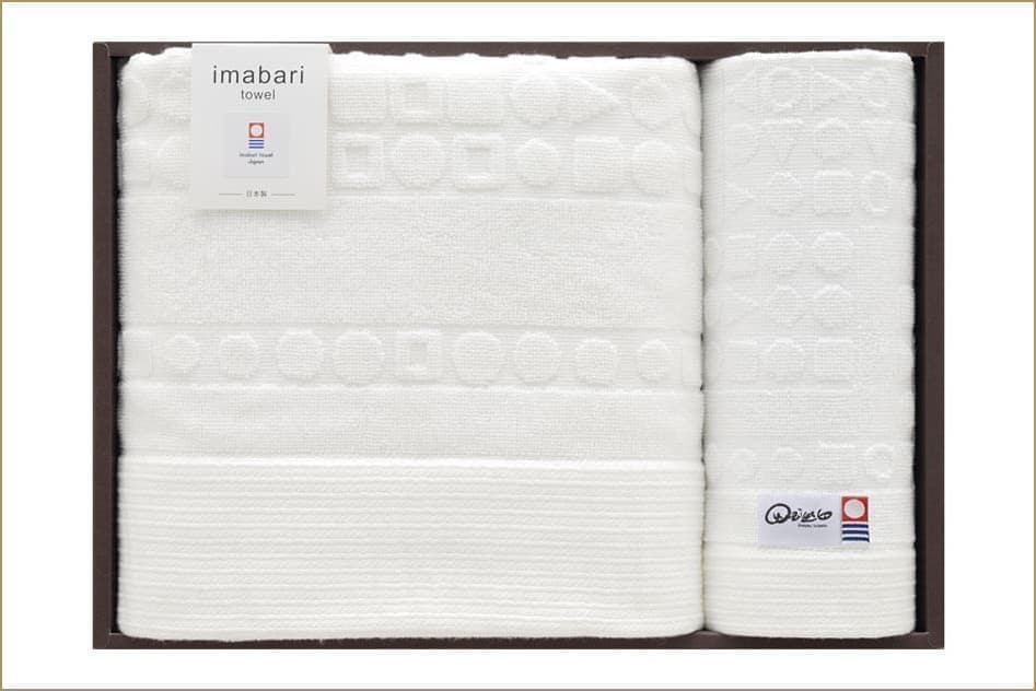 今治ホワイトジャガードタオルセット(白砂)