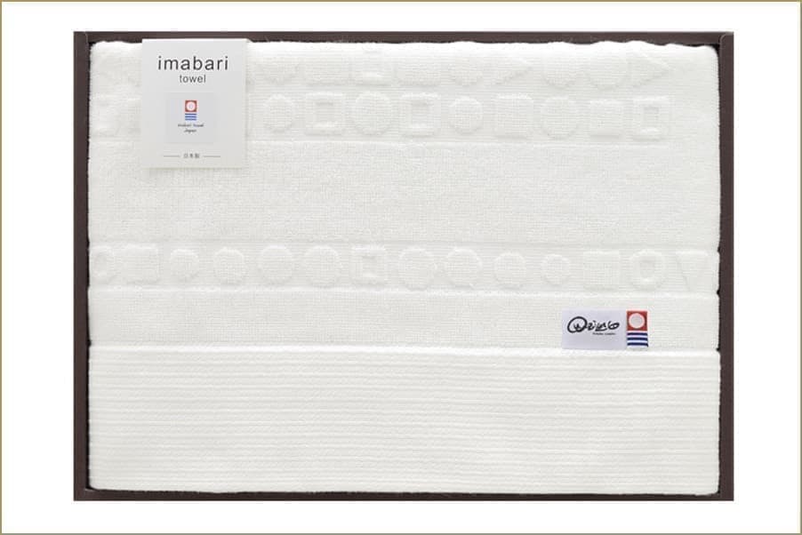 今治ホワイトジャガードバスタオル(白砂)